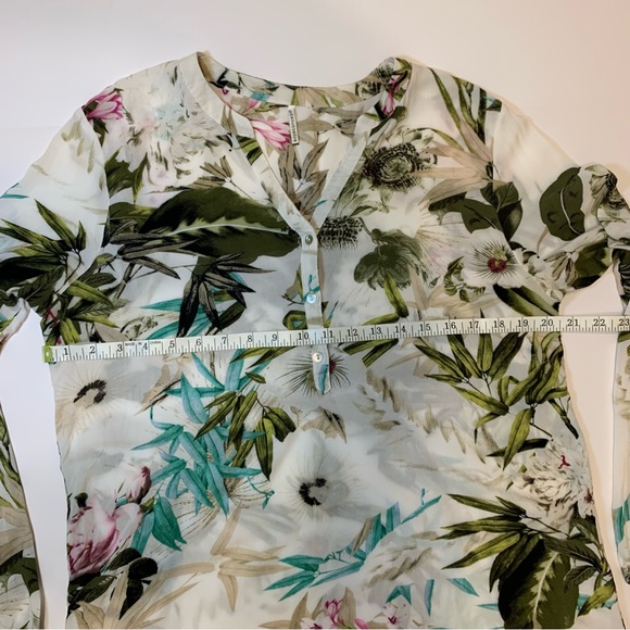 Soya Concept long sleeve tropical shirt with rollable sleeves to 3/4 length sz L - Picture 4 of 8